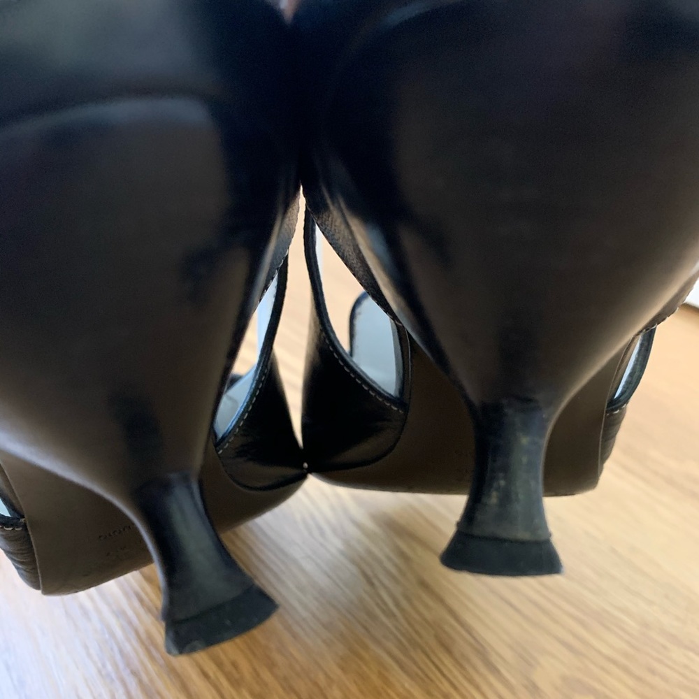 Prada/Slingback Sandals/Black leather - Picture 4 of 7